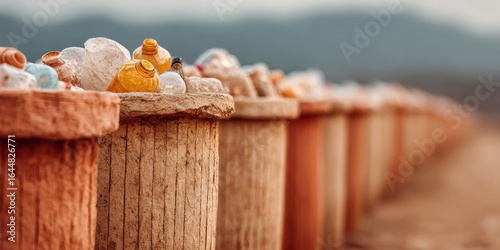 Federal Lands Cleanup Day Recycling Bins Overflowing Outdoor Waste Sorting Premium Environmental Responsibility for Earth Day Spring Marketing Campaigns