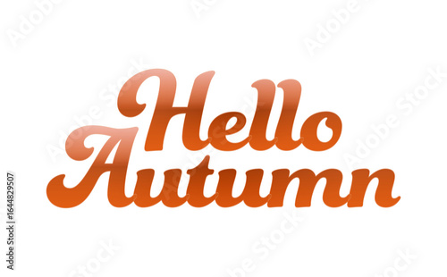 Hello Autumn - 秋の訪れを祝福する、Hello Autumn（ハロー・オータム）の文字の、シンプルなロゴタイプ（ベクター素材）
