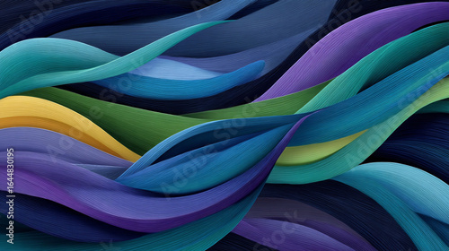 Wavy ribbons ripple a vibrant swirl