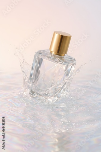 Wallpaper Mural Elegance in Motion Perfume Bottle Splashed with Water Torontodigital.ca