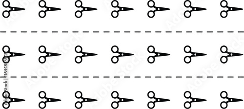 Multiple pairs of scissors lined up in rows on a light gray background