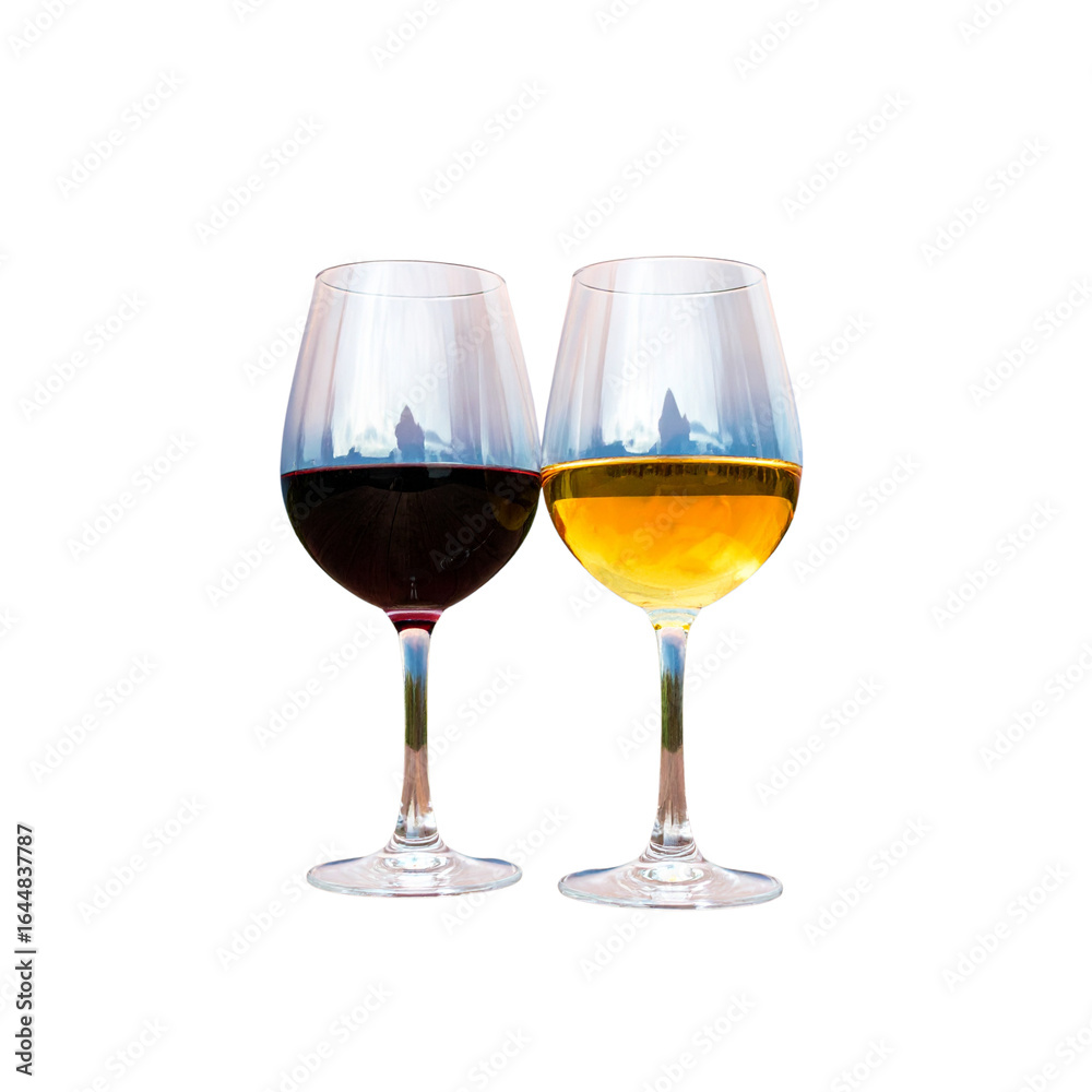 Glass of red and white wine Glass of red and white wine