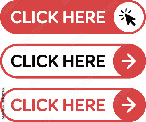 Three red and white buttons with click here text and arrow icons