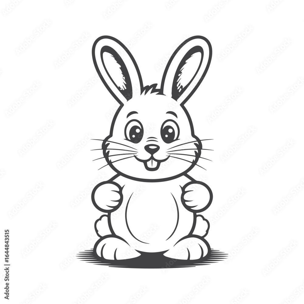 Adorable cartoon rabbit with big ears and happy expression bunny cute Adorable cartoon rabbit with big ears and happy expression bunny cute