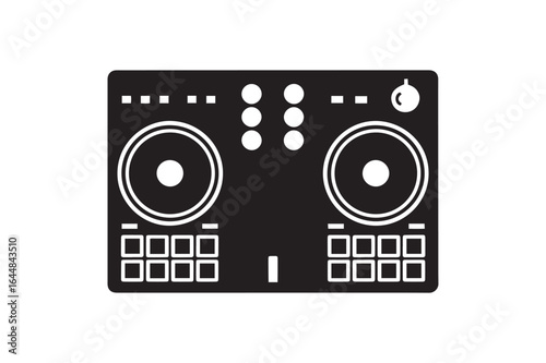 DJ Mixer Console Equipment Silhouette Vector - Music and Party Icon