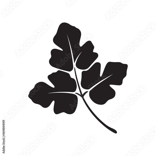 Poison Ivy Plant Silhouette Vector - Dangerous Botanical Allergen