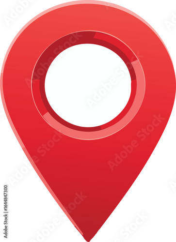 Navigation Pin Location Marker – Red GPS Icon for Map and Travel Design Vector