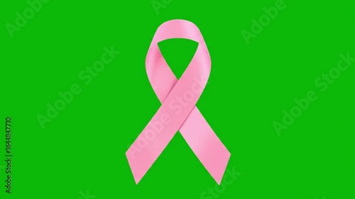 Pink Awareness Ribbon Symbol Health Support Green Screen Animation