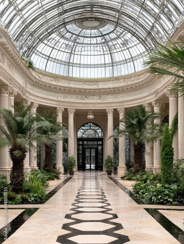 Wallpaper Mural Luxurious Conservatory with Glass Dome and Marble Floor. Torontodigital.ca