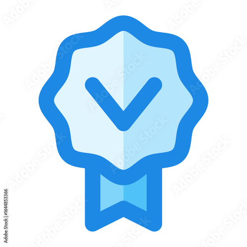 best seller badge blue filled color icon.