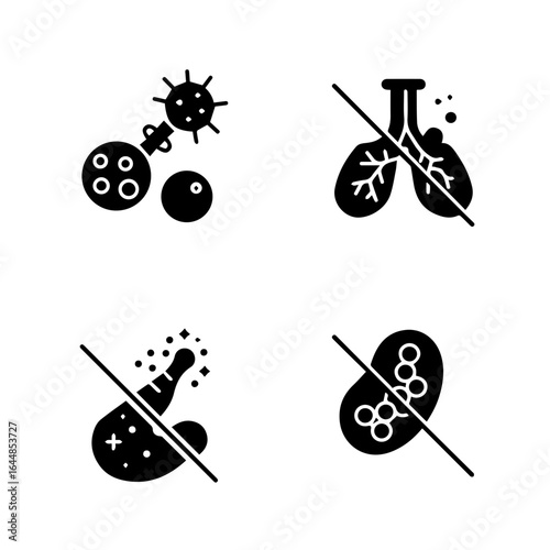 Virus and Microbiology Research Icon Set