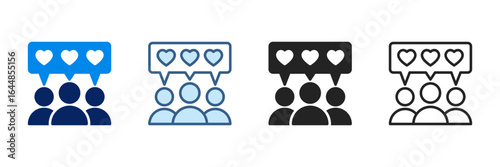 Subscriber Icon Set Multiple Style Vector Illustration