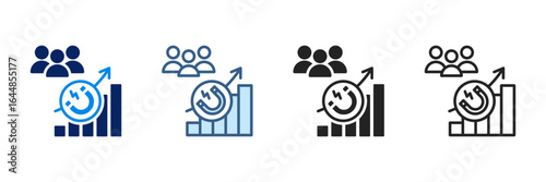 Customer Acquisition Icon Set Multiple Style Vector Illustration