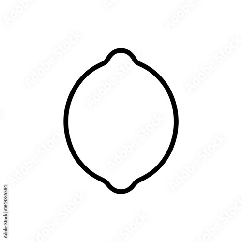 Outline illustration of a lemon in black