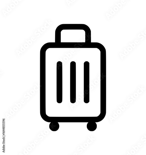 Black icon of a wheeled suitcase with extended handle