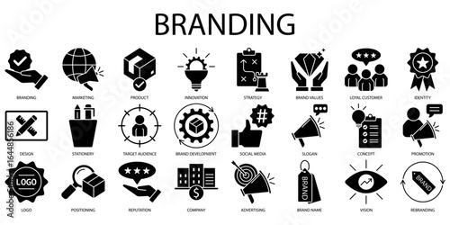 Set of Branding Icons or symbols Vector fully editable file.