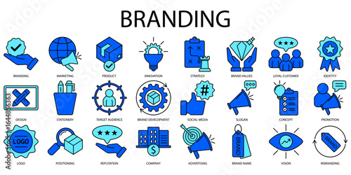 Set of Branding Icons or symbols Vector fully editable file.