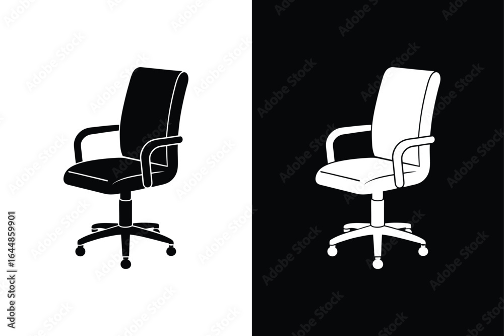 Obraz premium Minimalist Office Chair Icon. Pixel Perfect Vector Illustration