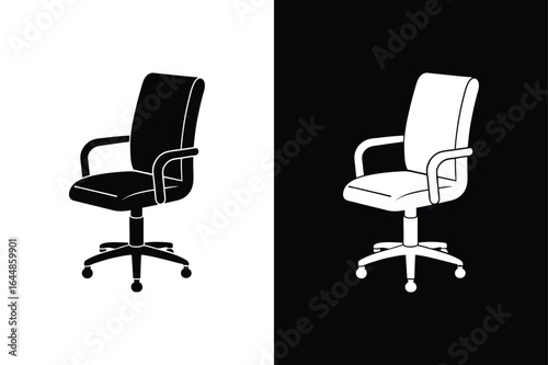 Minimalist Office Chair Icon. Pixel Perfect Vector Illustration