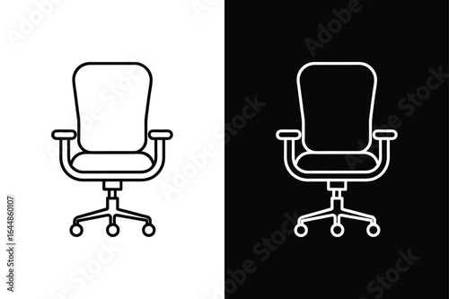 Office Armchair Line Icon. Editable Stroke Pixel Perfect Vector