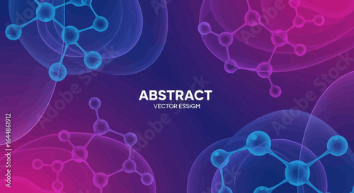 Gradient Background with Molecular Structures for Science and Technology