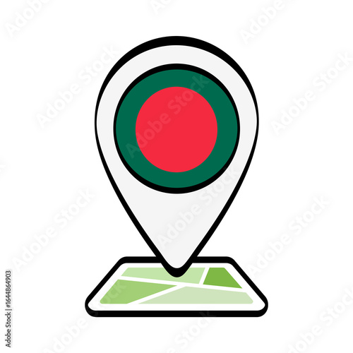 Free Download Bangladesh Flag Location Pin on Map Icon - GFXLoad