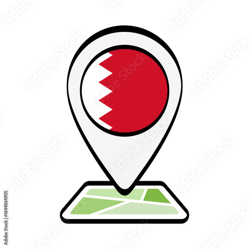 Free Download Bahrain Flag Location Pin Icon - GFXLoad