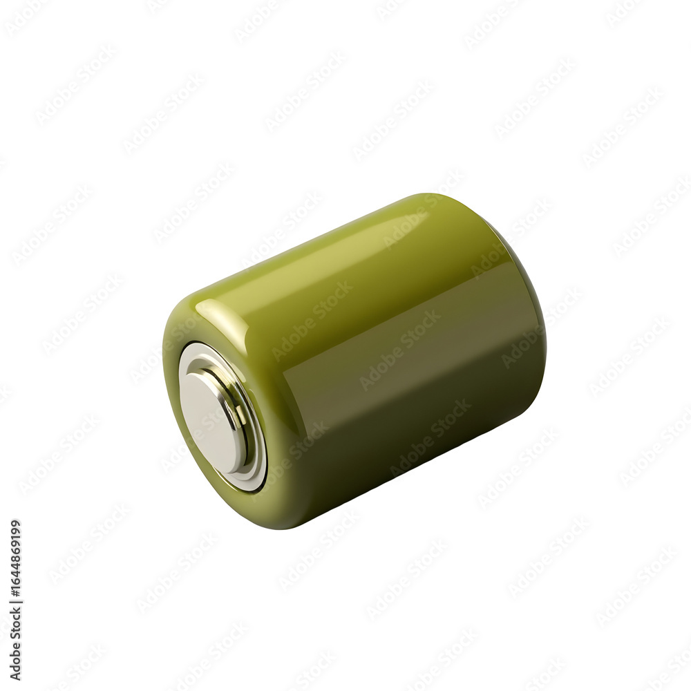 3D Render of a Green AA Battery 3D Render of a Green AA Battery