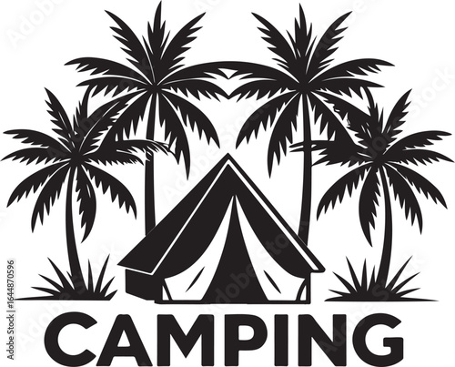 Summer picnic camping vector design