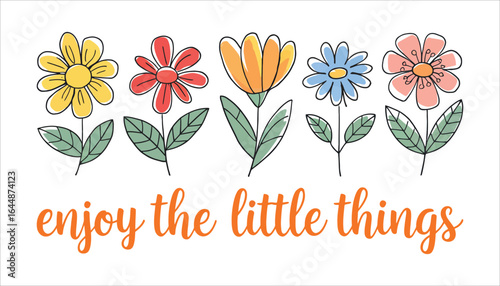 Colorful Flowers Inspirational Quote Design