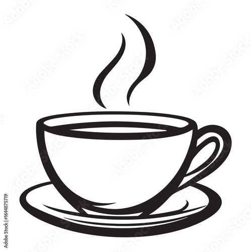 coffee cup of hot drink silhouette