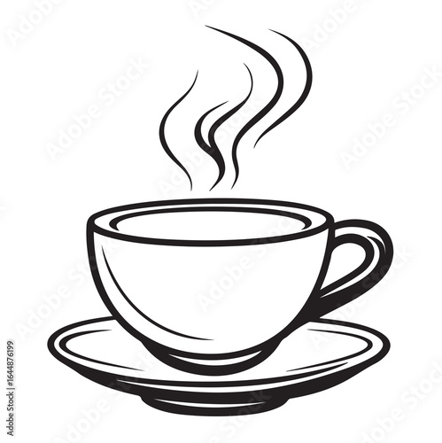 coffee cup of hot drink silhouette