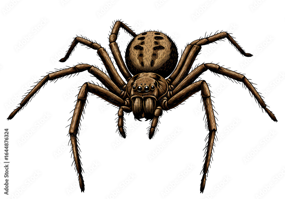 Obraz premium Closeup of a Brown Spider isolated on transparent background
