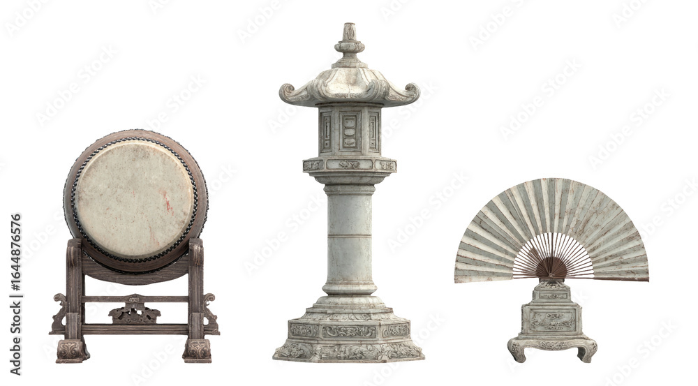 Naklejka premium Isolated Traditional Objects on Transparent Background for Design Use