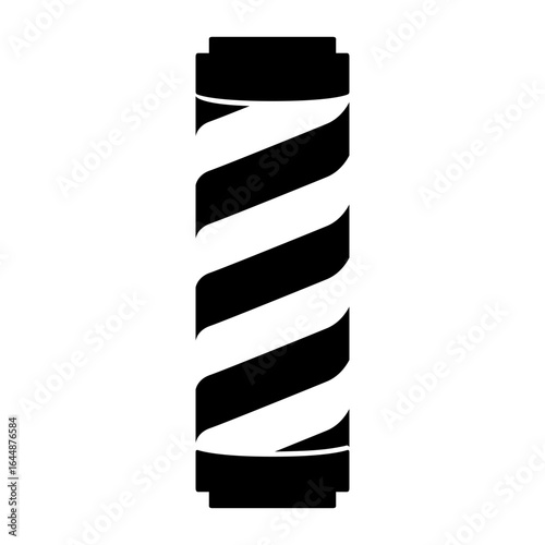 床屋や理髪店の看板・サインポール・バーバーポール　アイコン・シルエット　ベクター／透過PNG／JPEG白背景