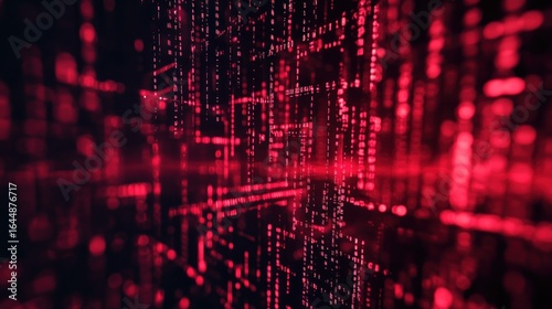 Wallpaper Mural Abstract digital red code display. Torontodigital.ca