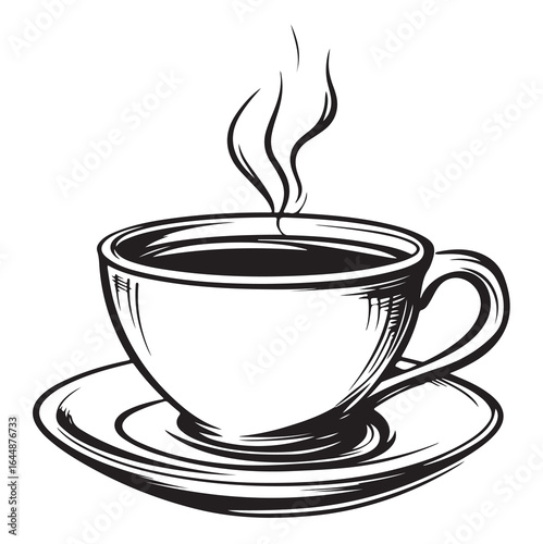 coffee cup of hot drink silhouette