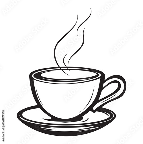 coffee cup of hot drink silhouette