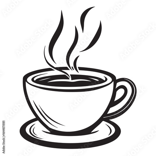 coffee cup of hot drink silhouette