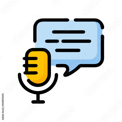 Podcast recording icon symbolizing audio content creation and broadcasting for digital media projects