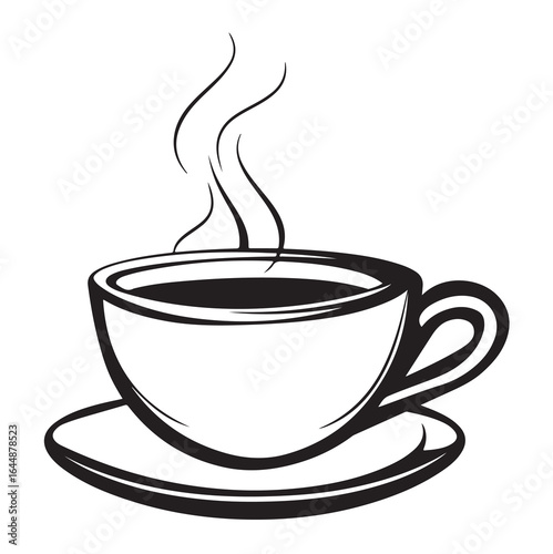 coffee cup of hot drink silhouette