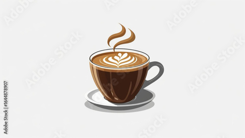  Latte Art in a Glass Coffee Cup