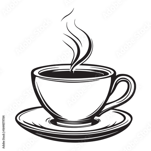 coffee cup of hot drink silhouette