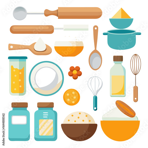 Flat Lay of Baking Ingredients and Tools