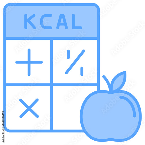 Count Calories Blue Icon