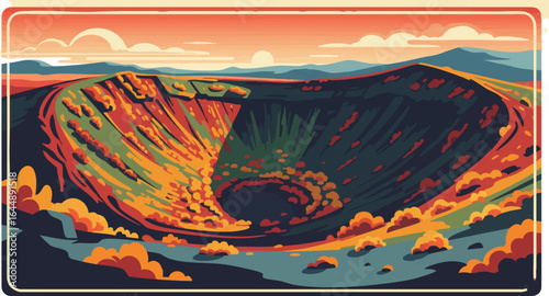 A Volcanic Crater in Autumn