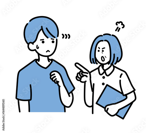 医師に物申す看護師のイラスト