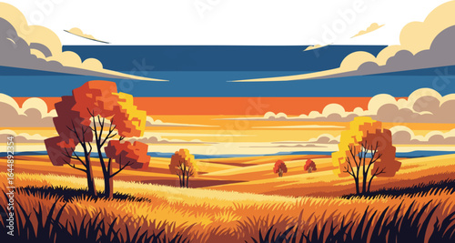The Golden Prairie in Autumn