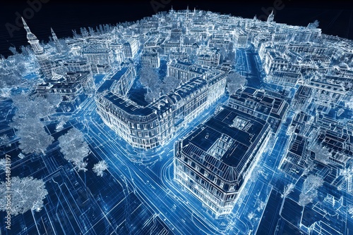 x-default Blueprint City Aerial View