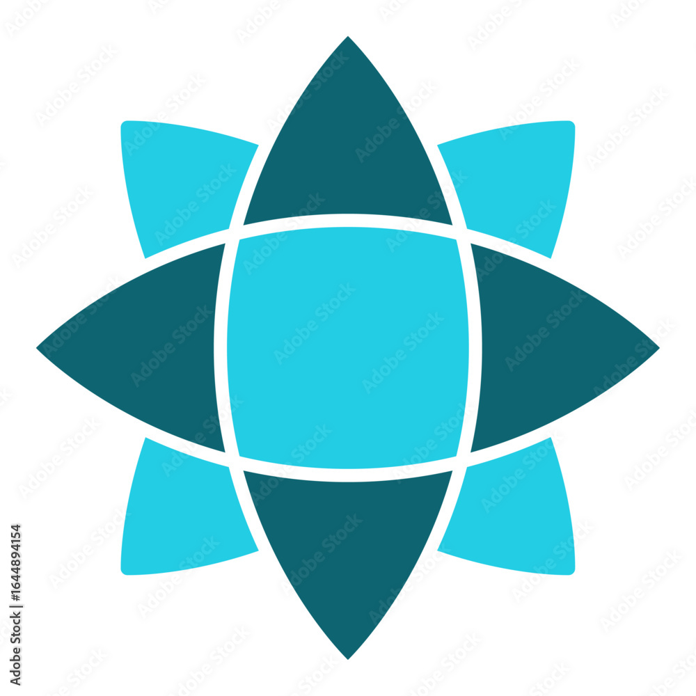 Obraz premium Abstract geometric shapes in teal and cyan on a white background vector